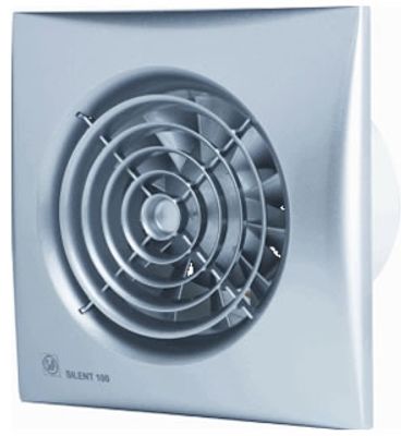 S&P Silent 100 CRZ badkamerventilator met instelbare nalooptimer zilver