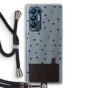 Kleine kattenkopjes: Oppo Find X3 Neo Transparant Hoesje met koord