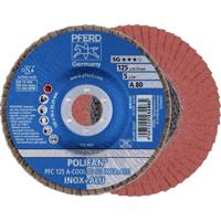 PFERD TOOLS 67758125 PFC 125 A-COOL 80 SG INOX+ALU Lamellenschijf Diameter 125 mm Boordiameter 22.23 mm Aluminium, Non-ferrometaal, RVS 10 stuk(s)