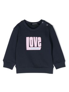 DSQUARED2 KIDS sweat en coton à slogan imprimé - Bleu