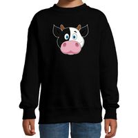 Cartoon koe trui zwart voor jongens en meisjes - Cartoon dieren sweater kinderen 14-15 jaar (170/176)  - - thumbnail