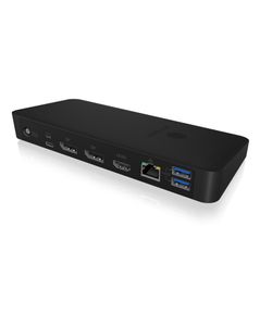 ICY BOX IB-DK2405-C Bedraad USB 3.2 Gen 1 (3.1 Gen 1) Type-C Zwart