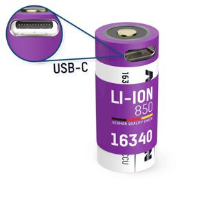 Ansmann 16340, Micro-USB Speciale oplaadbare batterij 16340 Li-ion 3.6 V 850 mAh