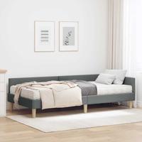 Hoekbedframe met Matras Anders met hoofdeinde 2 pcs Grijs Stof