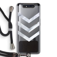 Marmeren pijlen: Samsung Galaxy A80 Transparant Hoesje met koord
