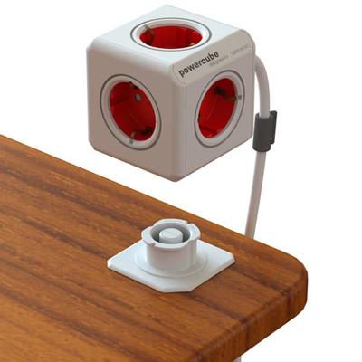 Allocacoc Powercube Stekkerdoos 5 voudig, snoer 1,5m wit/rood