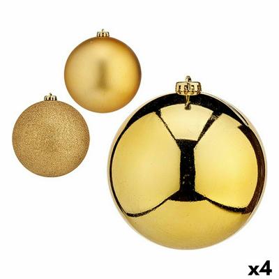 Set kerstballen Gouden Plastic Ø 15 cm (4 Stuks)