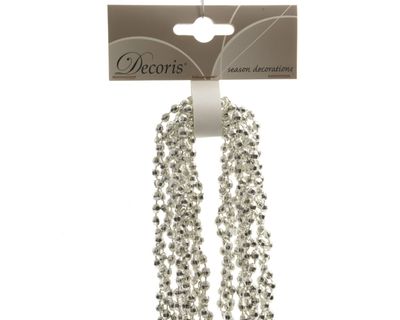 Kralenketting plastic diamant 270cm zilver - Ksd