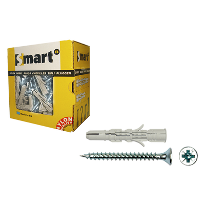 pgb-Europe SMART | plug nylon + schroef VK Ø 6x90 NZN | 50 st SM0LPSN010806090E
