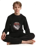 Outfitter velours jongens pyjama - Warm Space - Warme winter kinder pyjama