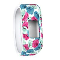 Bloem patroon silicone sport polsband voor Garmin Vivofit JR maat: Small (blauw + rood)