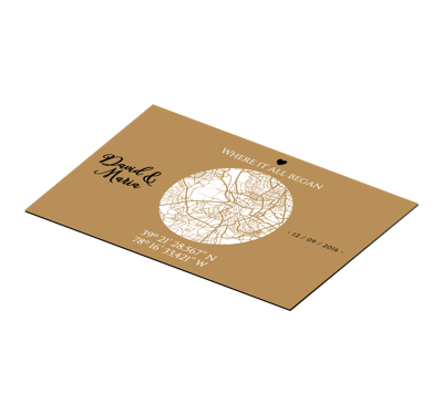 Gepersonaliseerde placemat waar het allemaal begon