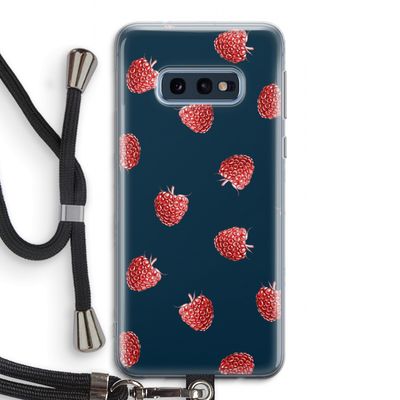 Framboosjes: Samsung Galaxy S10e Transparant Hoesje met koord