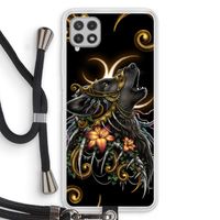 Huilende Wolf: Samsung Galaxy A22 4G Transparant Hoesje met koord