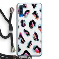 Cheetah color: Samsung Galaxy A50 Transparant Hoesje met koord