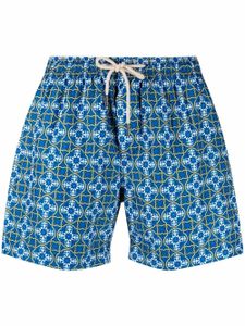 PENINSULA SWIMWEAR short de bain à taille à lien de resserrage - Bleu