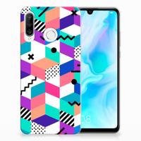 Huawei P30 Lite | TPU Hoesje | Blokken Kleurrijk
