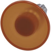 Siemens 3SU10511CD000AA0 3SU1051-1CD00-0AA0 Paddenstoelknop Metalen frontring, Hoogglans Knop Zilver, Amber 1 stuk(s)