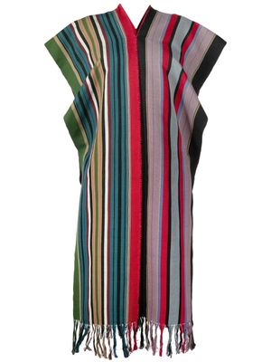 colville poncho rayé à col v - Multicolore