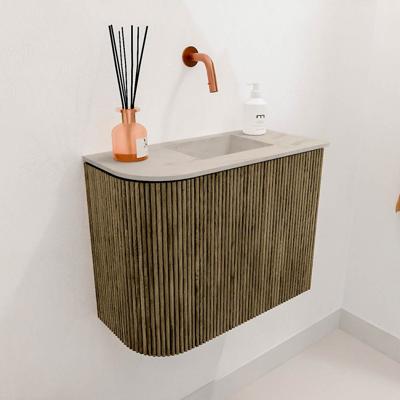 Toiletmeubel Mondiaz Joya Dlux | 51.6 cm | Meubelkleur Dusk | Faye wastafel Opalo Wasbak Rechts | Zonder kraangat(en)