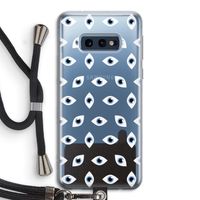 Eyes pattern: Samsung Galaxy S10e Transparant Hoesje met koord