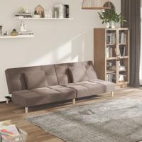 Slaapbank 2-zits met 2 kussens stof taupe