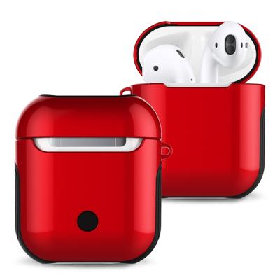 Gelakt PC Bluetooth koptelefoon Case anti-verloren opbergtas voor Apple AirPods 1/2 (rood)