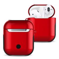 Gelakt PC Bluetooth koptelefoon Case anti-verloren opbergtas voor Apple AirPods 1/2 (rood)