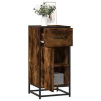 Dressoir 35,5x35x76 cm bewerkt hout en metaal gerookt eiken