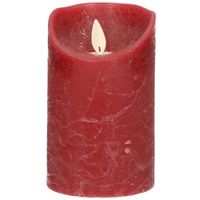 1x Bordeaux rode LED kaarsen / stompkaarsen met bewegende vlam 12,5    - - thumbnail