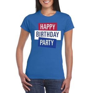 Blauw Toppers Happy Birthday party dames t-shirt officieel