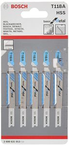 Bosch Accessoires 5x Basic voor metaal decoupeerzaagblad T118A - 2608631013