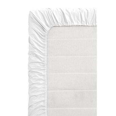 Topper hoeslaken - Percale katoen - wit - 160x200 cm - Leen Bakker
