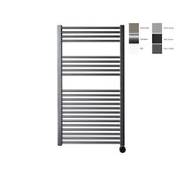Sanicare electrische design radiator 111,8 x 60 cm. Gun metal met thermostaat zwart (rechtsonder) HRAEZ601118/M