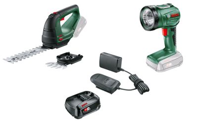 Bosch - Advanced Shear 18V + Bosch Battery-Powered Universal Lamp 18 V ( Free Starter Kit 18V Alliance (2.5 Ah + AL 18V-20 Battery and Charger Included) Bosch - Advanced Shear 18V + Bosch Battery-Powered Universal Lamp 18 V ( Free Starter Kit 18V Alliance (2.5 Ah + AL 18V-20 Battery and Charger Included)