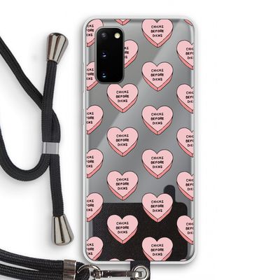 Chicks before dicks: Samsung Galaxy S20 Transparant Hoesje met koord