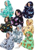 Animalprint deken kind met capuchon - fleece poncho-zebra-98 t/m 128 (ca.3-7 jaar) Animalprint deken kind met capuchon - fleece poncho-zebra-98 t/m 128 (ca.3-7 jaar)