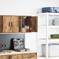 Garage wandkast bewerkt hout oud hout