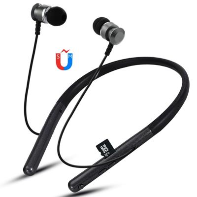 F108 Bluetooth 4.2 Hanging Neck Design Bluetooth Headset Support Music Play & Switching & Volume Control & Answer(Black)
