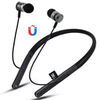 F108 Bluetooth 4.2 Hanging Neck Design Bluetooth Headset Support Music Play & Switching & Volume Control & Answer(Black)