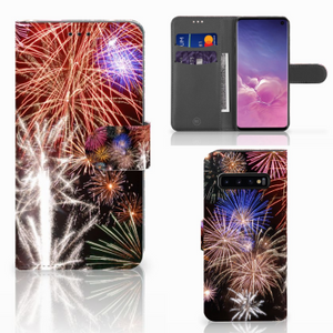 Samsung Galaxy S10 Wallet Case met Pasjes Vuurwerk