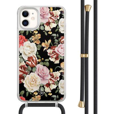 iPhone 11 hoesje met zwart koord - Flowerpower