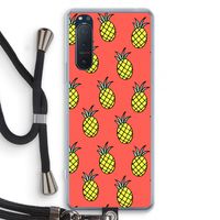 Ananas: Sony Xperia 5 II Transparant Hoesje met koord