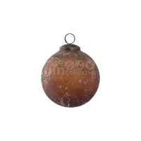 Kerstbal Glas Grijs Marmer Ø10cm