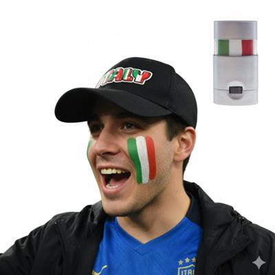 Italie supporters set - baseballcap zwart - met vlag schminkstift - volwassenen - landen