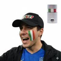 Italie supporters set - baseballcap zwart - met vlag schminkstift - volwassenen - landen Italie supporters set - baseballcap zwart - met vlag schminkstift - volwassenen - landen