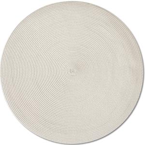 Diner placemats rond - creme wit - geweven - Dia 38 cm - Tafel - Borden onderleggers