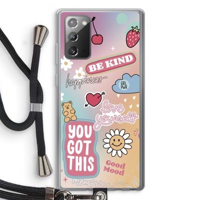 Positivity: Samsung Galaxy Note 20 / Note 20 5G Transparant Hoesje met koord