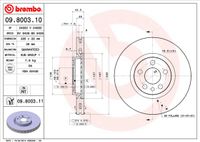 Remschijf BREMBO, Remschijftype: Binnen geventileerd, u.a. fÃ¼r Fiat, CitroÃ«n, Peugeot, Lancia