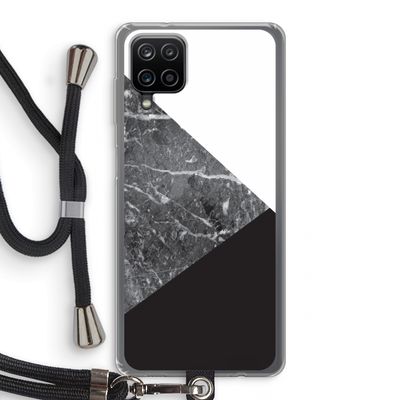 Combinatie marmer: Samsung Galaxy A12 Transparant Hoesje met koord